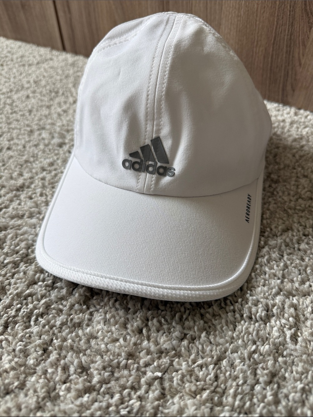 adidas White Baseball Cap with Silver Logo